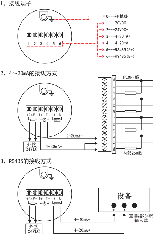 在線(xiàn)密度濃度計接線(xiàn)方式